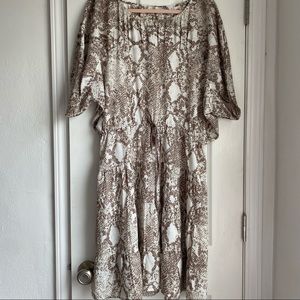 LOFT Animal Print Midi Dress